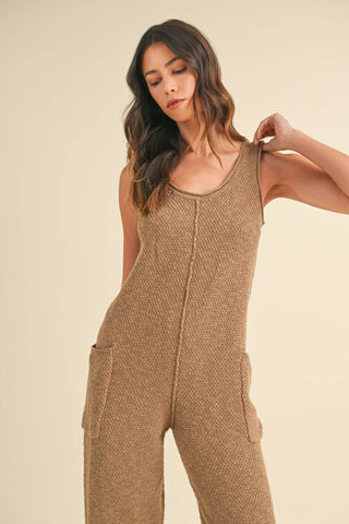 MABLE Sleeveless Knit Crop Jumpsuit with Pockets - 1985 the VAULT Boutique