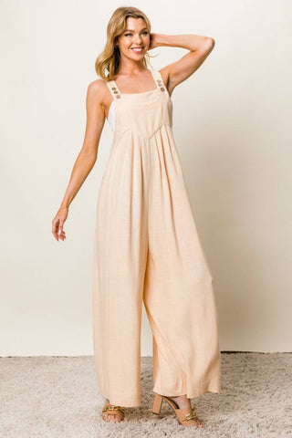 BiBi Texture Sleeveless Wide Leg Jumpsuit - 1985 the VAULT Boutique