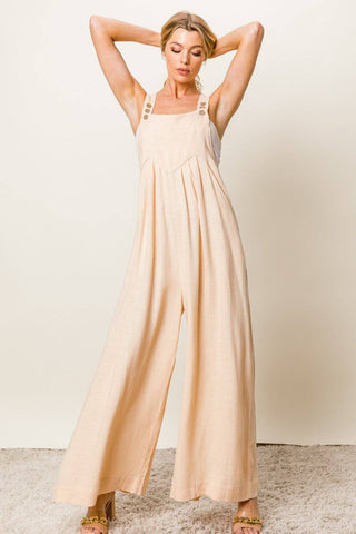 BiBi Texture Sleeveless Wide Leg Jumpsuit - 1985 the VAULT Boutique