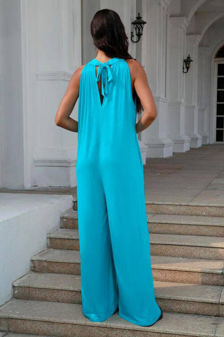 Double Take Full Size Tie Back Cutout Sleeveless Jumpsuit - 1985 the VAULT Boutique