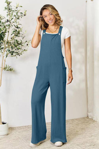 Double Take Full Size Wide Strap Overall with Pockets - 1985 the VAULT Boutique