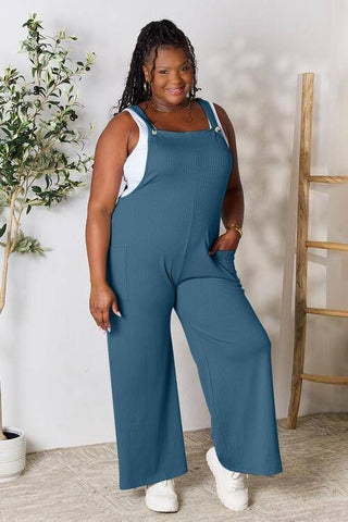 Double Take Full Size Wide Strap Overall with Pockets - 1985 the VAULT Boutique