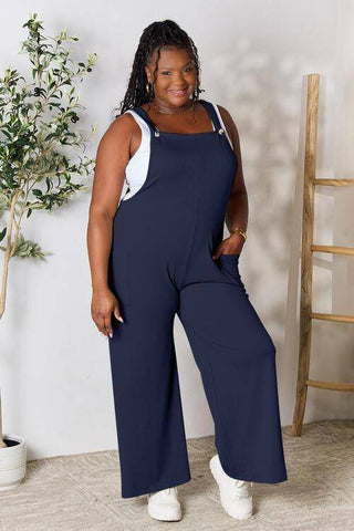 Double Take Full Size Wide Strap Overall with Pockets - 1985 the VAULT Boutique