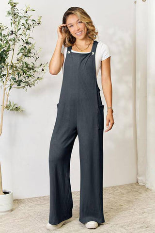 Double Take Full Size Wide Strap Overall with Pockets - 1985 the VAULT Boutique