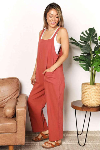 Double Take Wide Leg Overalls with Front Pockets - 1985 the VAULT Boutique