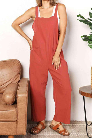 Double Take Wide Leg Overalls with Front Pockets - 1985 the VAULT Boutique