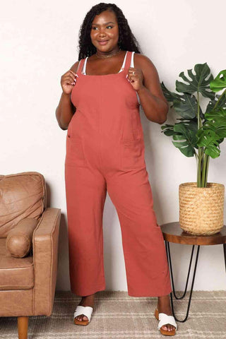 Double Take Wide Leg Overalls with Front Pockets - 1985 the VAULT Boutique