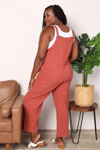 Double Take Wide Leg Overalls with Front Pockets - 1985 the VAULT Boutique