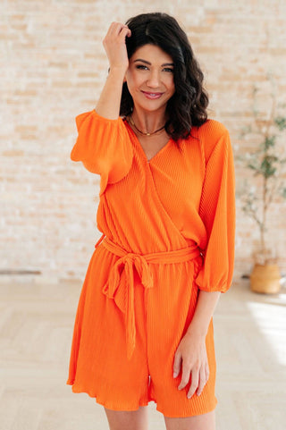 Roll With me Romper in Tangerine - 1985 the VAULT Boutique