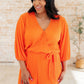 Roll With me Romper in Tangerine - 1985 the VAULT Boutique