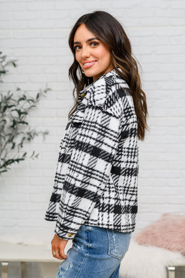 Kate Plaid Jacket in Black & White - Happily Ever Atchison Shop Co.