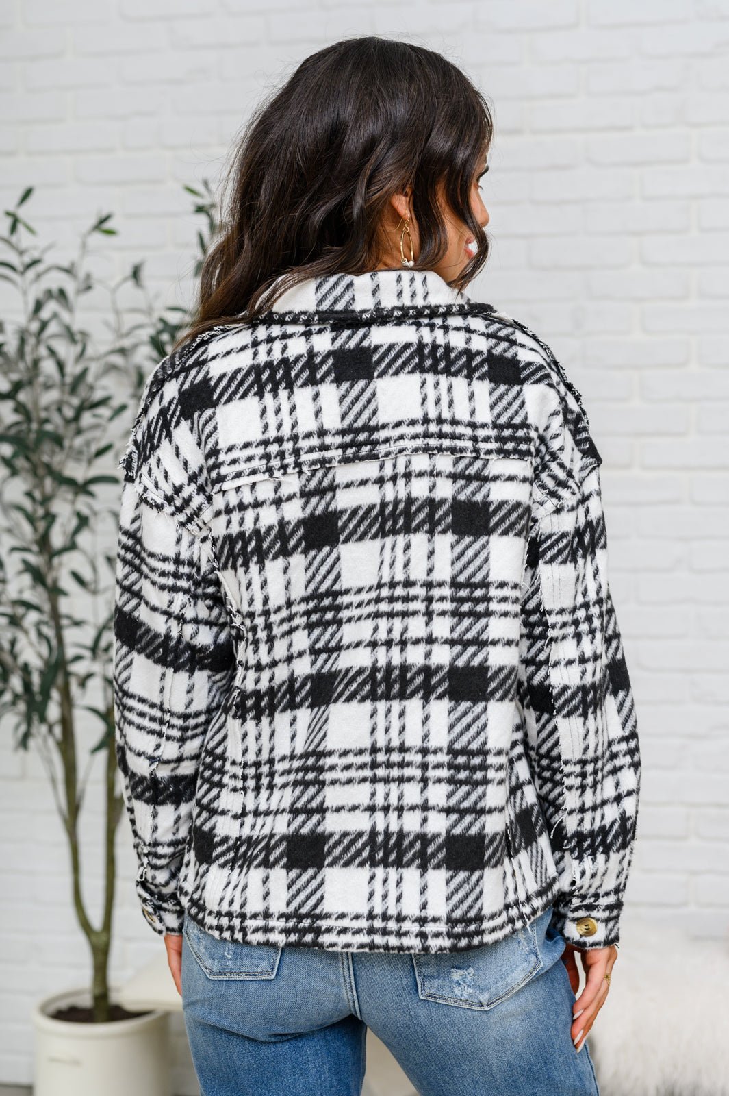 Kate Plaid Jacket in Black & White - Happily Ever Atchison Shop Co.