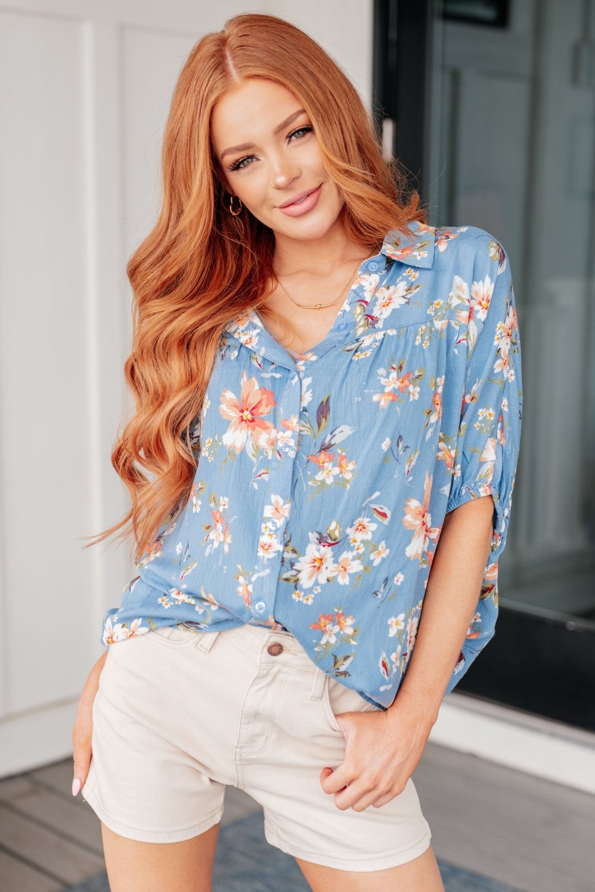 Lanikai Floral Button Down - Happily Ever Atchison Shop Co.