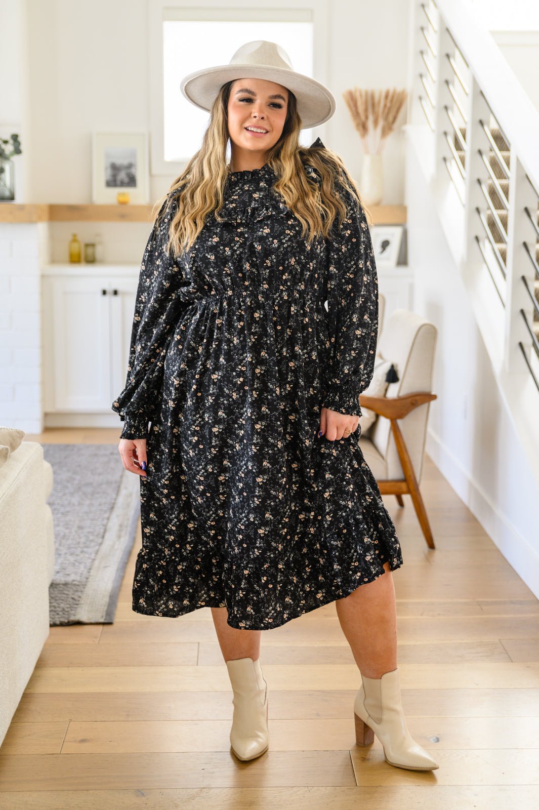 Larissa Long Sleeve Ruffle Hem Dress - Happily Ever Atchison Shop Co.