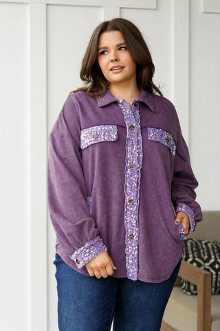 Chaos of Sequins Shacket in Purple - 1985 the VAULT Boutique