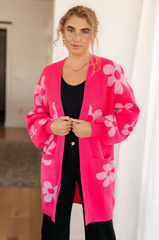 Enough Anyways Floral Cardigan in Pink - 1985 the VAULT Boutique