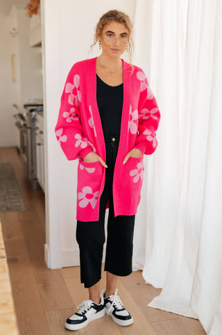 Enough Anyways Floral Cardigan in Pink - 1985 the VAULT Boutique