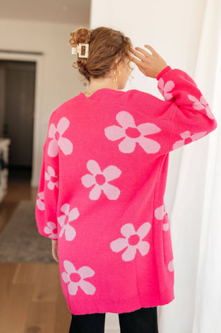 Enough Anyways Floral Cardigan in Pink - 1985 the VAULT Boutique