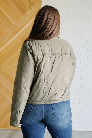 Hear Me Out Lightweight Puffer Jacket in Olive - 1985 the VAULT Boutique