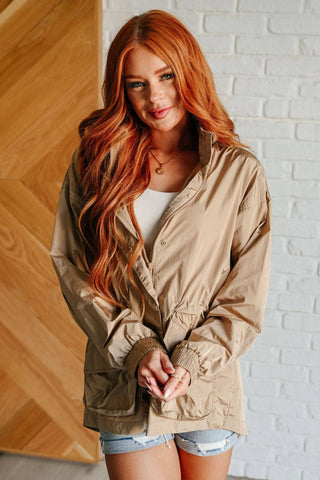 Rain, Rain Go Away Parachute Jacket in Camel - 1985 the VAULT Boutique