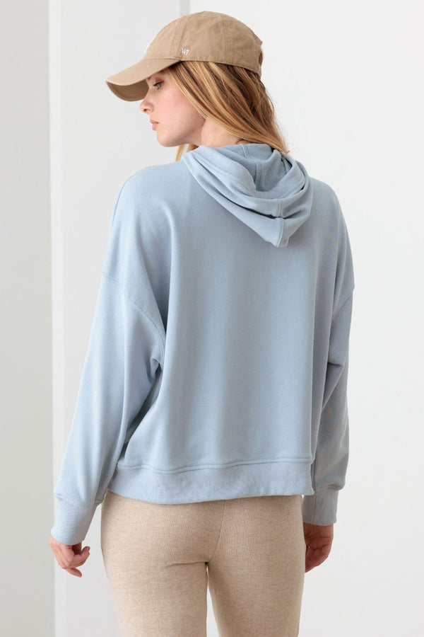 Le Lis Half Zip Drawstring Mock Neck Hoodie - Happily Ever Atchison Shop Co.