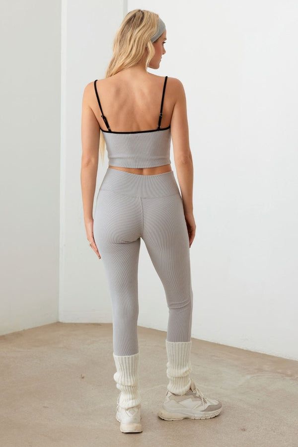 Le Lis Ribbed Crop Cami and High Waist Brushed Leggings Set - Happily Ever Atchison Shop Co.