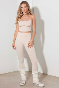 Le Lis Ribbed Crop Cami and High Waist Brushed Leggings Set - Happily Ever Atchison Shop Co.