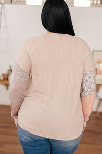 Leap Higher Mixed Print Henley - Happily Ever Atchison Shop Co.