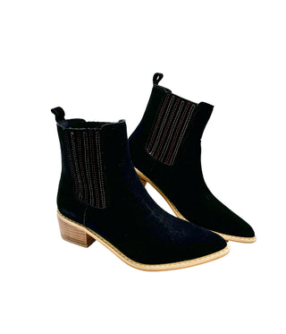 Leonor Suede Ankle Boot in Black - 1985 the VAULT Boutique