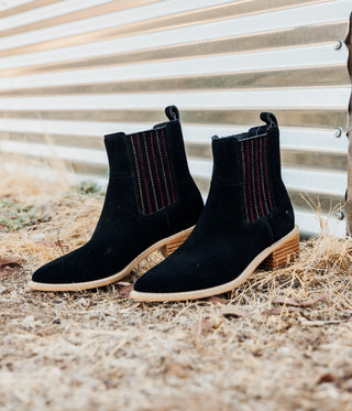 Leonor Suede Ankle Boot in Black - 1985 the VAULT Boutique