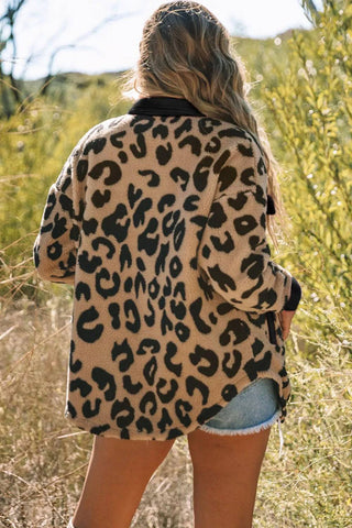 Leopard Button Up Long Sleeve Jacket - 1985 the VAULT Boutique