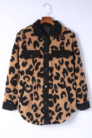 Leopard Button Up Long Sleeve Jacket - 1985 the VAULT Boutique