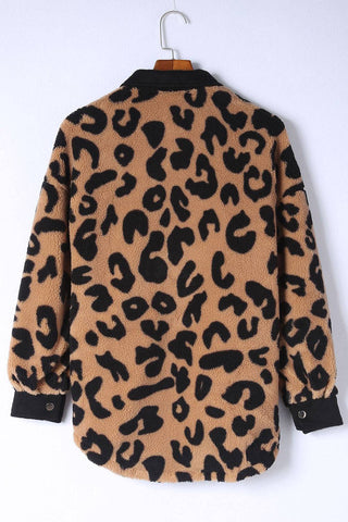 Leopard Button Up Long Sleeve Jacket - 1985 the VAULT Boutique