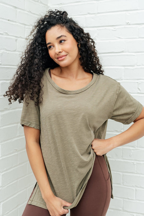 Let Me Live Relaxed Tee in Army - Happily Ever Atchison Shop Co.