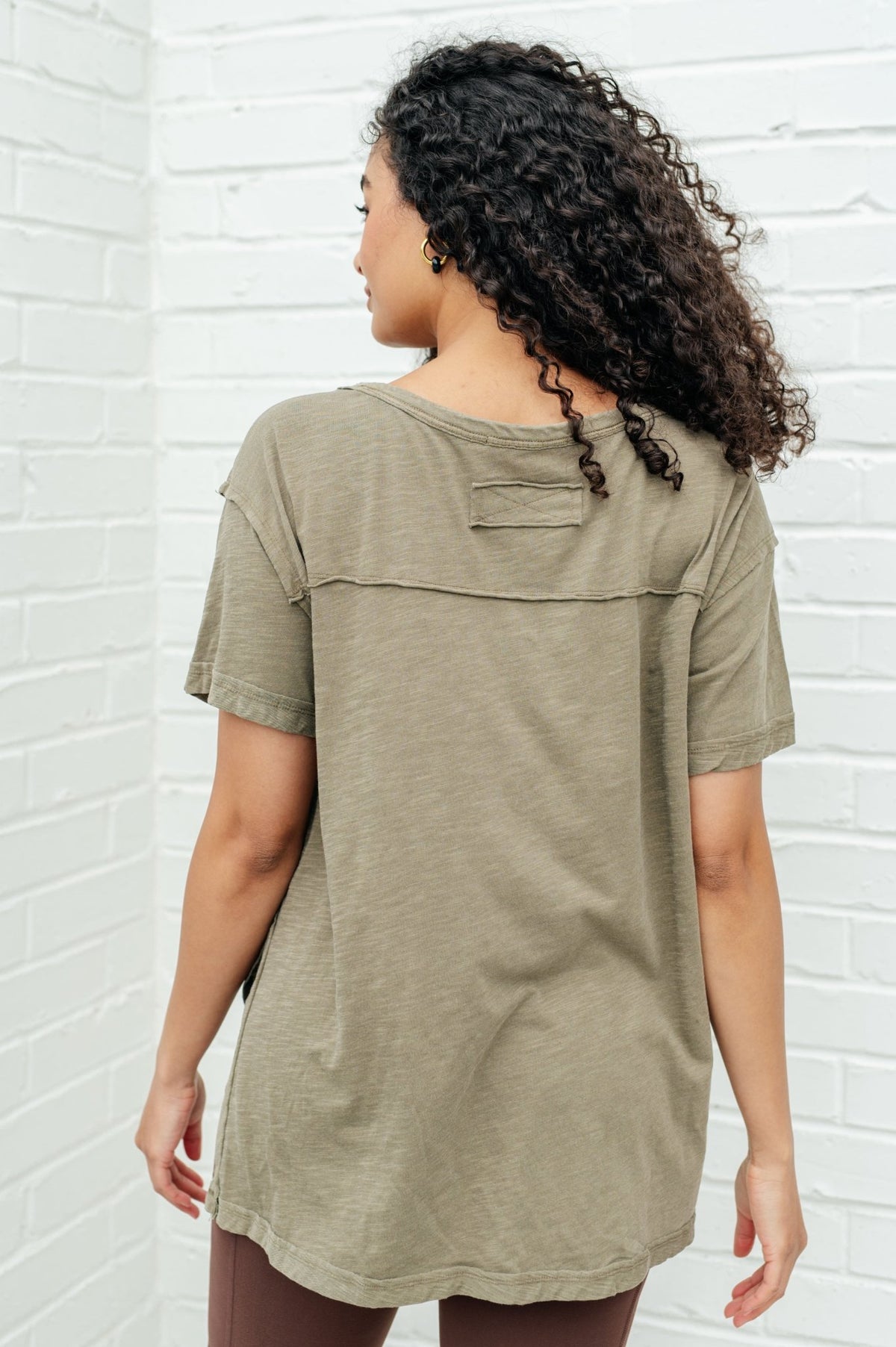 Let Me Live Relaxed Tee in Army - Happily Ever Atchison Shop Co.