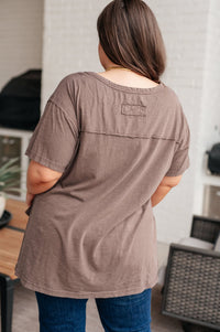 Let Me Live Relaxed Tee in Brown - Happily Ever Atchison Shop Co.