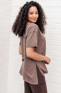 Let Me Live Relaxed Tee in Brown - Happily Ever Atchison Shop Co.