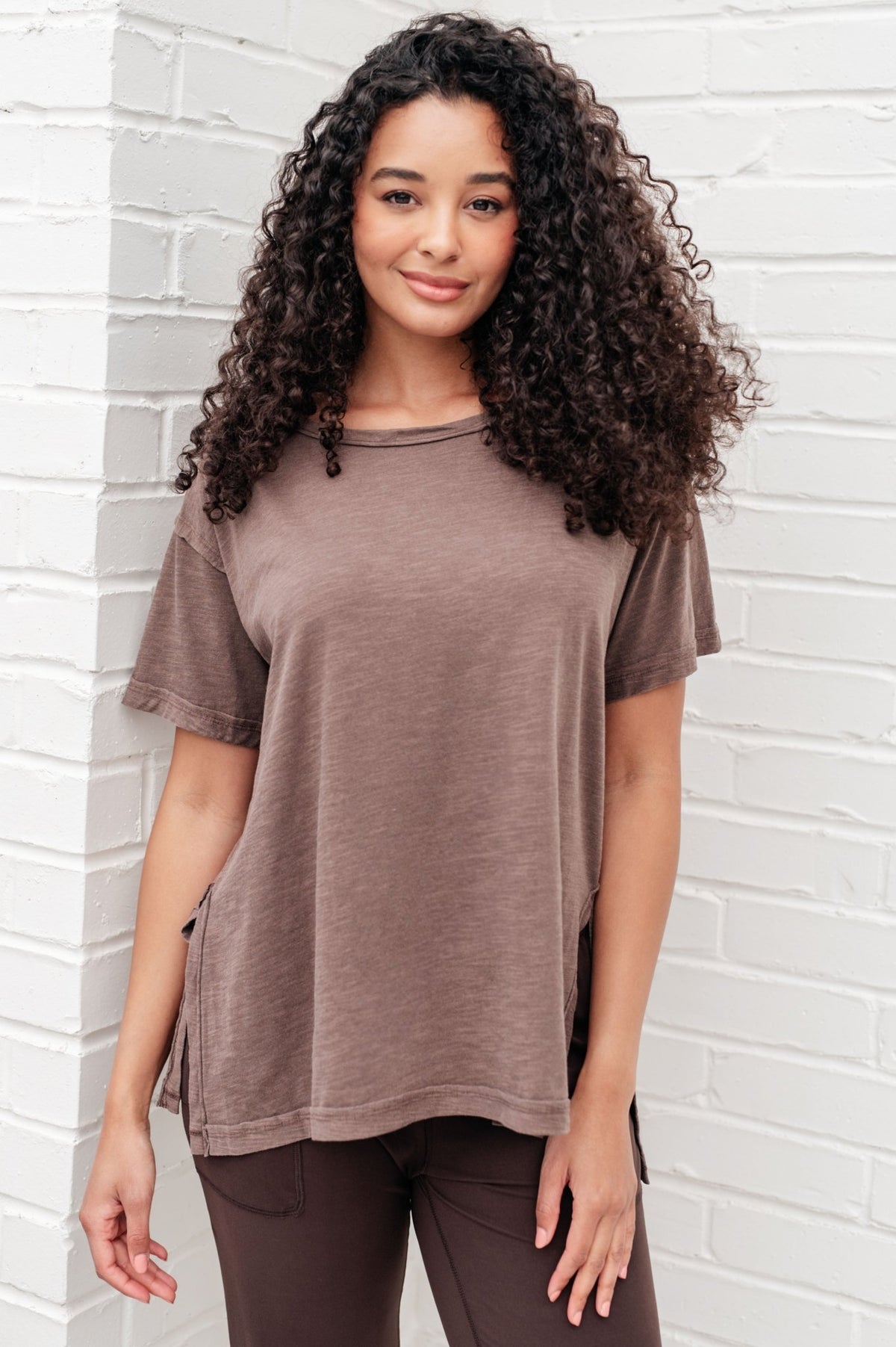 Let Me Live Relaxed Tee in Brown - Happily Ever Atchison Shop Co.