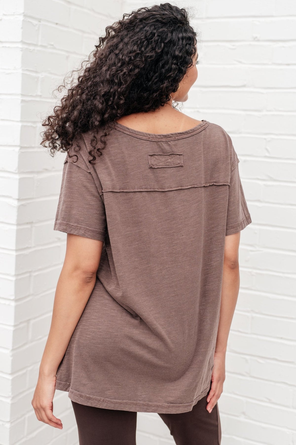 Let Me Live Relaxed Tee in Brown - Happily Ever Atchison Shop Co.