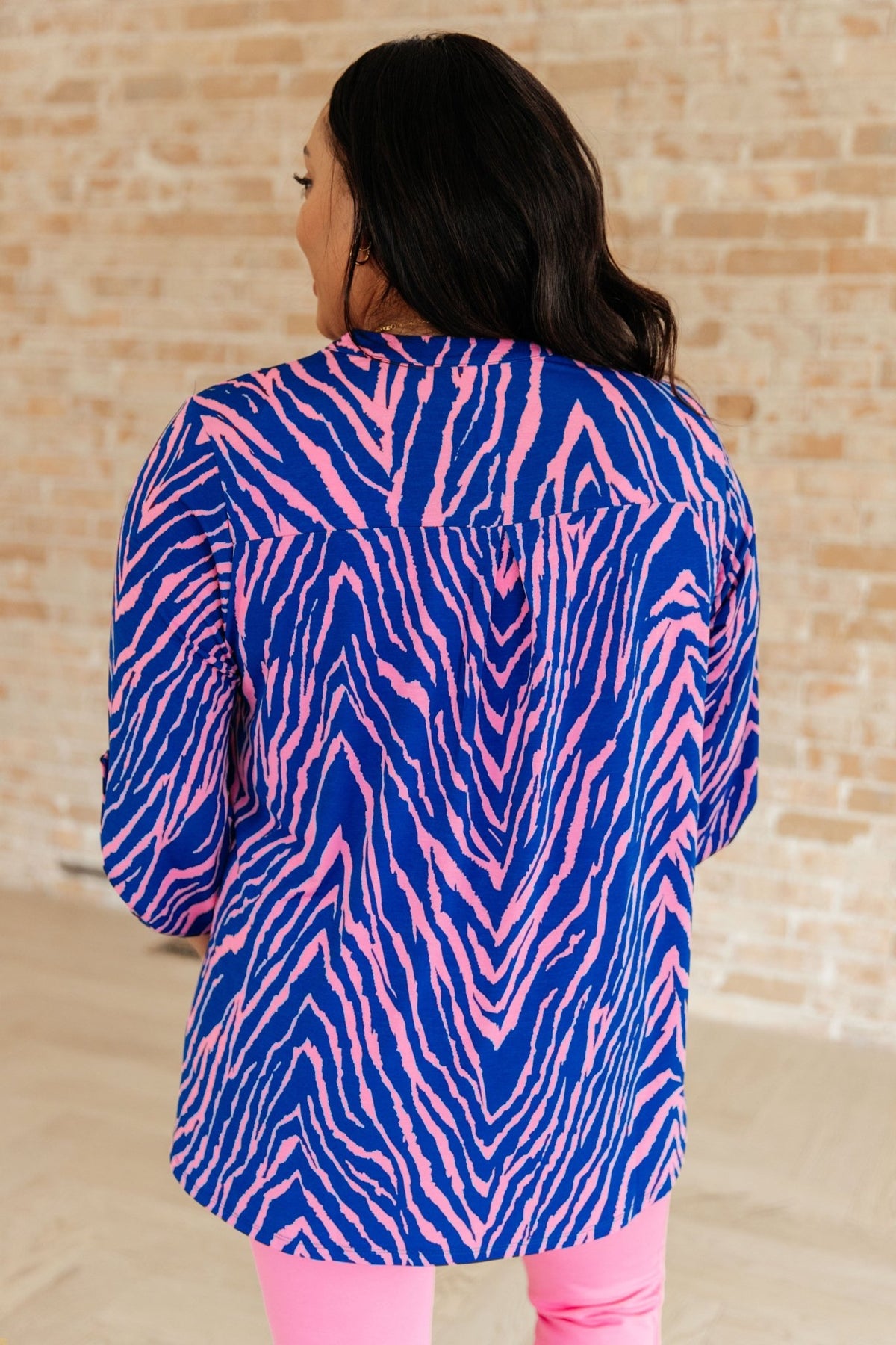 Lizzy Top in Blue Zebra - Happily Ever Atchison Shop Co.