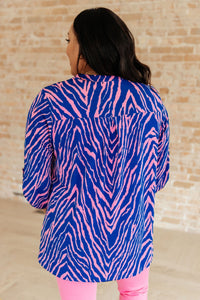 Lizzy Top in Blue Zebra - Happily Ever Atchison Shop Co.