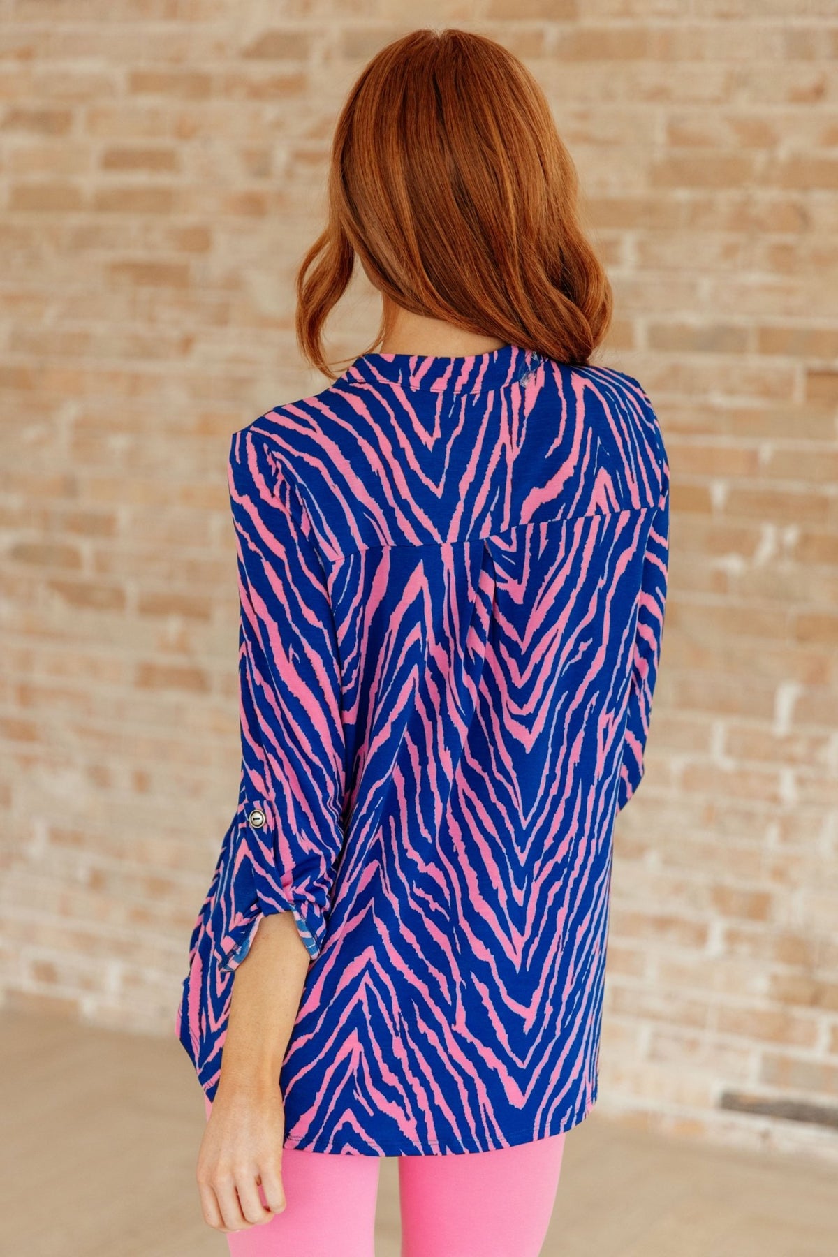 Lizzy Top in Blue Zebra - Happily Ever Atchison Shop Co.