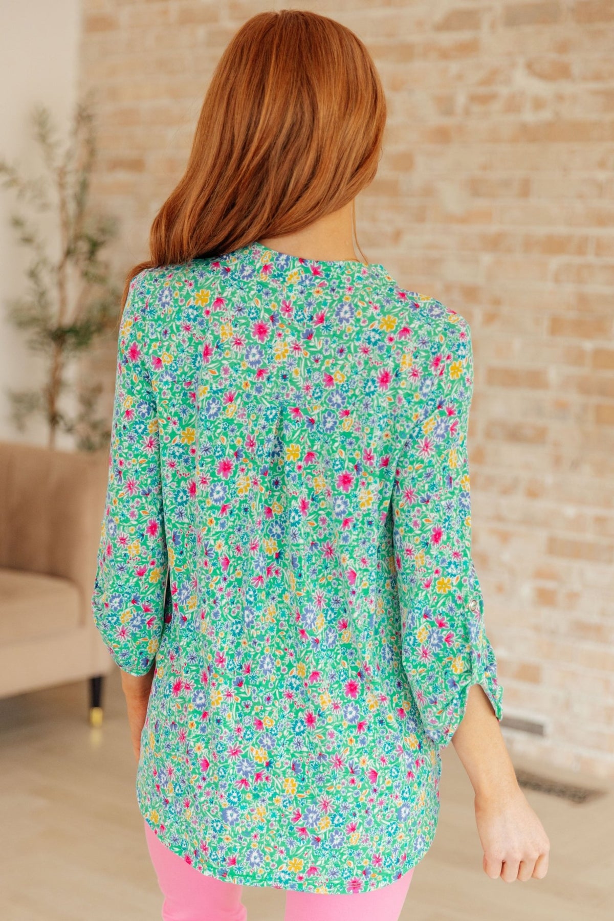 Lizzy Top in Emerald Floral - Happily Ever Atchison Shop Co.