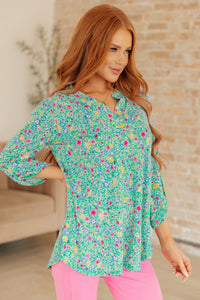 Lizzy Top in Emerald Floral - Happily Ever Atchison Shop Co.