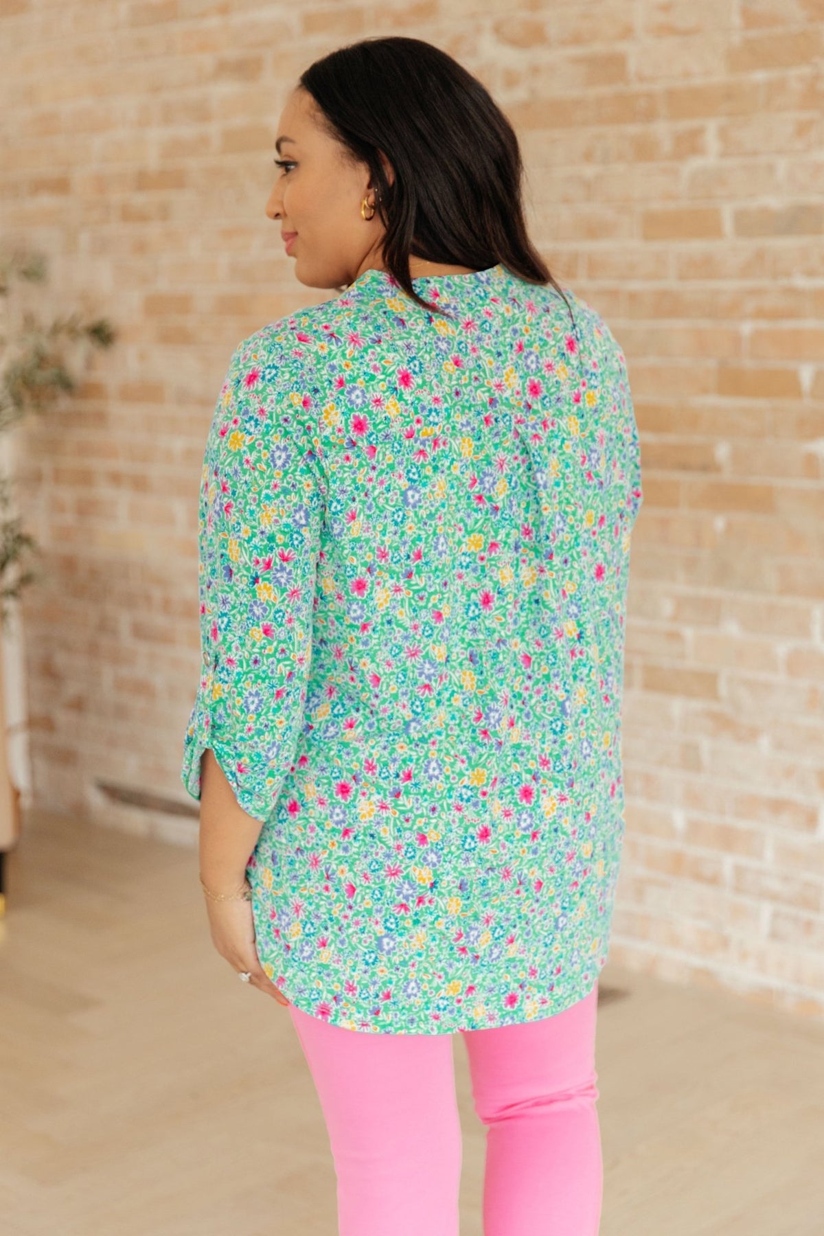 Lizzy Top in Emerald Floral - Happily Ever Atchison Shop Co.