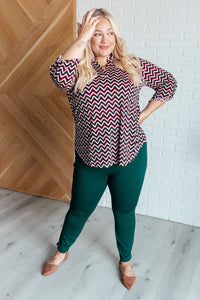 Lizzy Top in Magenta and Black Chevron - Happily Ever Atchison Shop Co.