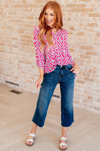 Lizzy Top in Mint and Pink Ikat - Happily Ever Atchison Shop Co.