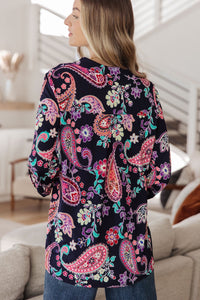 Lizzy Top in Navy Paisley - Happily Ever Atchison Shop Co.