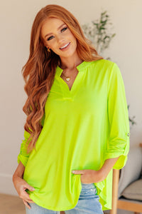 Lizzy Top in Neon Green - Happily Ever Atchison Shop Co.