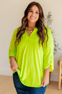 Lizzy Top in Neon Green - Happily Ever Atchison Shop Co.